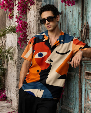 Abstract Affair Unisex Linen Shirt