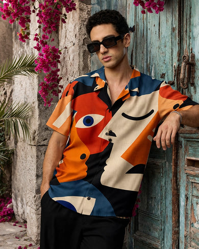 Abstract Affair Unisex Linen Shirt