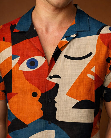 Abstract Affair Unisex Linen Shirt