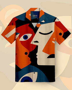 Abstract Affair Unisex Linen Shirt