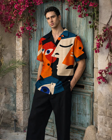 Abstract Affair Unisex Linen Shirt