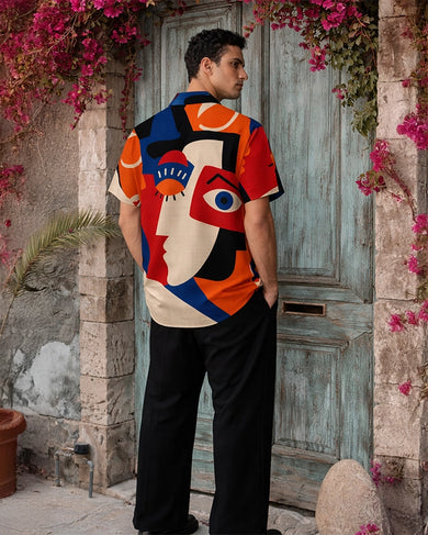 Abstract Affair Unisex Linen Shirt