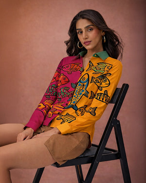 Dual Tide Women Fitted Shirt