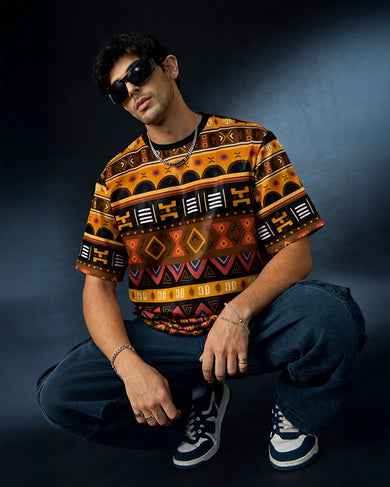Aztec Array Oversized-T-Shirt