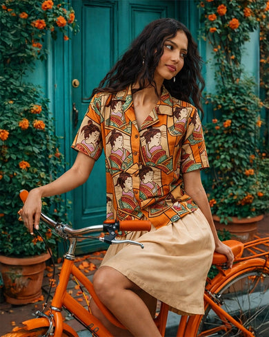 Geisha Reflections Unisex Linen Shirt