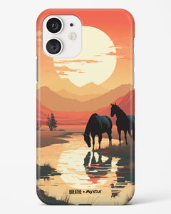 Horses by the Brook [BREATHE] Hard Case Phone Cover (Apple)