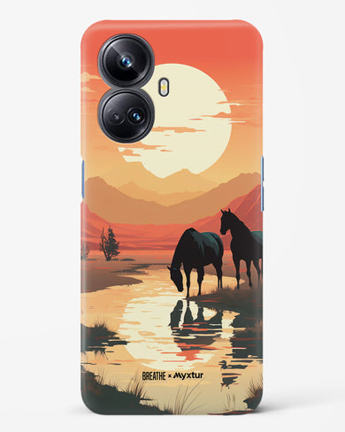 Horses by the Brook [BREATHE] Hard Case Phone Cover-(Realme)