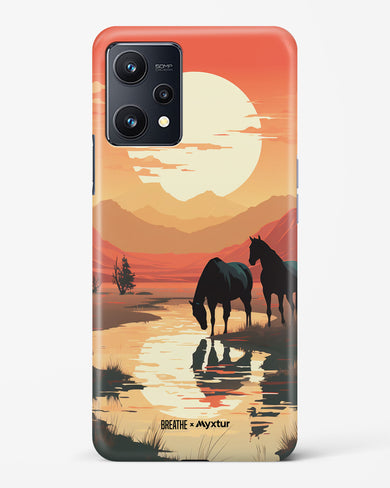 Horses by the Brook [BREATHE] Hard Case Phone Cover-(Realme)