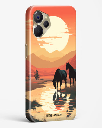 Horses by the Brook [BREATHE] Hard Case Phone Cover-(Realme)