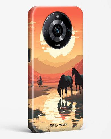 Horses by the Brook [BREATHE] Hard Case Phone Cover-(Realme)