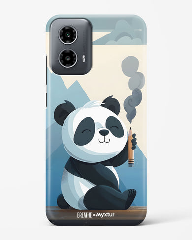 Pencil Panda Pal [BREATHE] Hard Case Phone Cover (Motorola)