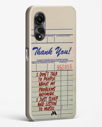 Dont Talk to People Hard Case Phone Cover (Oppo)