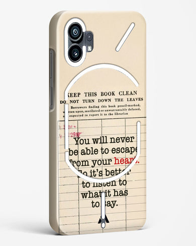 Listen to your Heart Hard Case Phone Cover (Nothing)