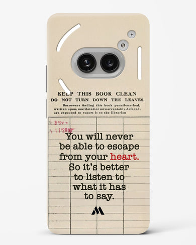 Listen to your Heart Hard Case Phone Cover (Nothing)