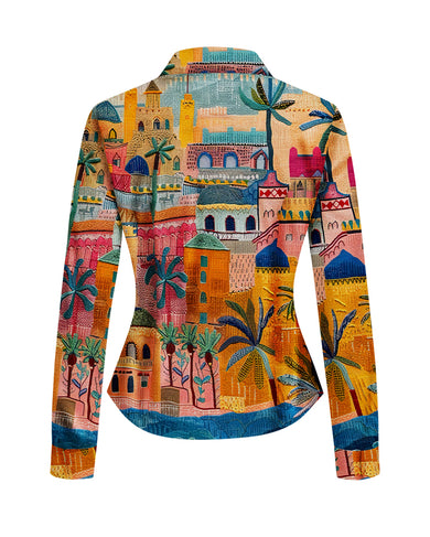 Oasis Cityscape Women Fitted Shirt