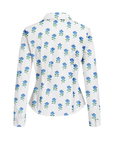 Blue Bloom Women Fitted Shirt