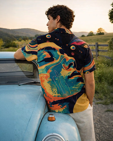 Cosmic Dreamscape Unisex Linen Shirt