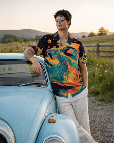Cosmic Dreamscape Unisex Linen Shirt