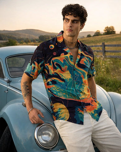 Cosmic Dreamscape Unisex Linen Shirt