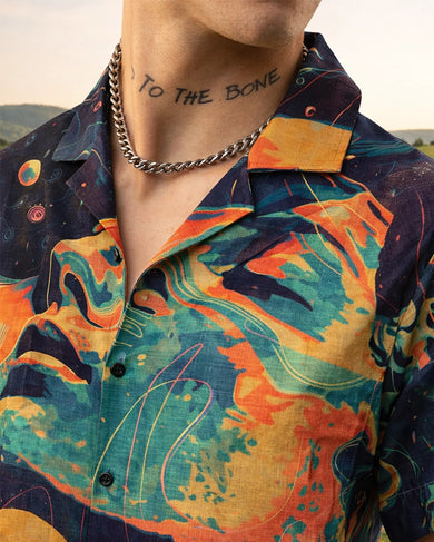 Cosmic Dreamscape Unisex Linen Shirt