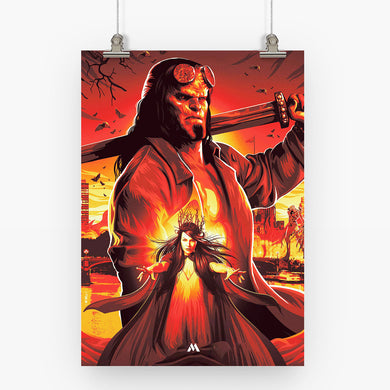 Hellboy Straight from Hell Art Poster-Combo