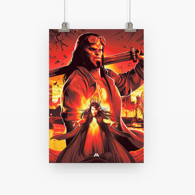 Hellboy Straight from Hell Art Poster-Combo