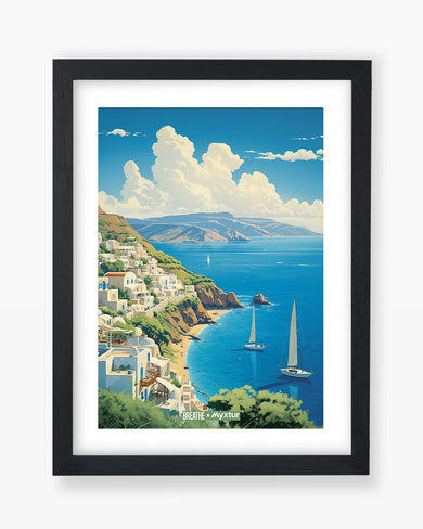 Santorini Cliffside [BREATHE] Art-Poster
