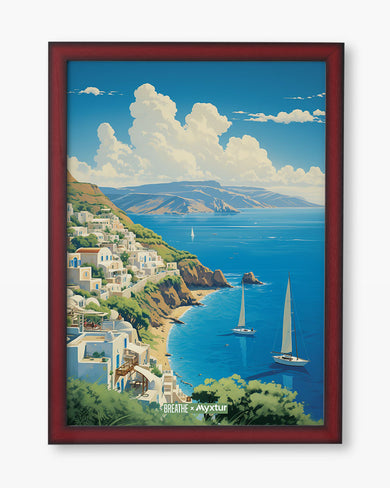Santorini Cliffside [BREATHE] Art-Poster
