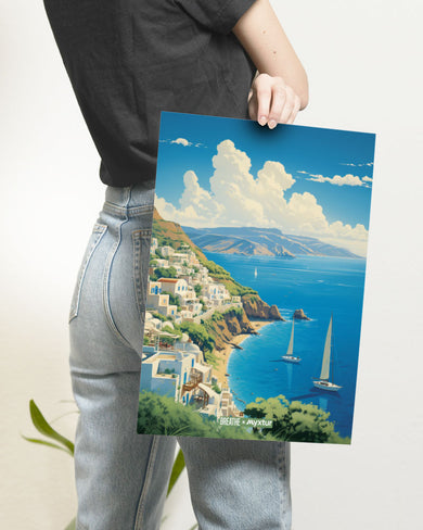 Santorini Cliffside [BREATHE] Art-Poster