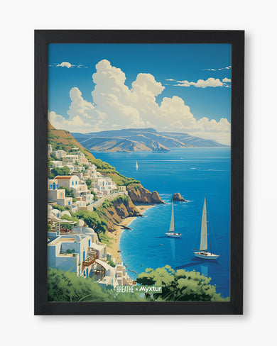 Santorini Cliffside [BREATHE] Art-Poster