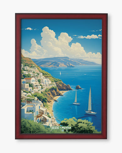 Santorini Cliffside [BREATHE] Art-Poster