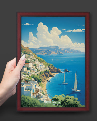 Santorini Cliffside [BREATHE] Art-Poster