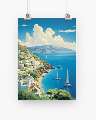 Santorini Cliffside [BREATHE] Art-Poster