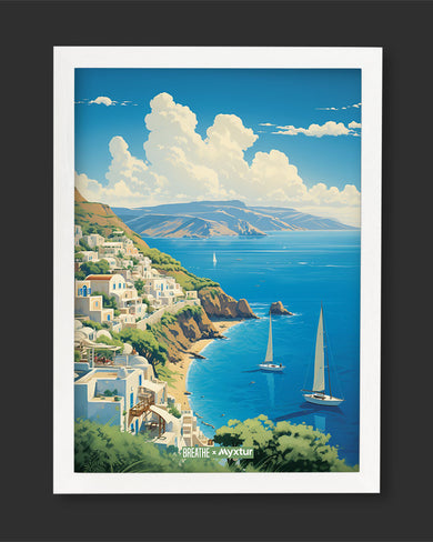 Santorini Cliffside [BREATHE] Art-Poster