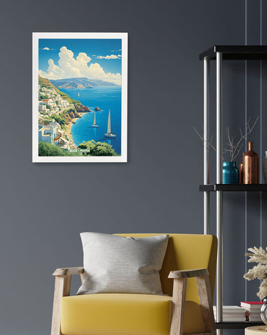 Santorini Cliffside [BREATHE] Art-Poster