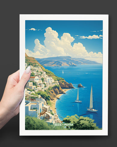 Santorini Cliffside [BREATHE] Art-Poster
