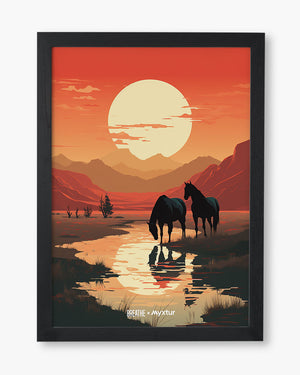 Horses by the Brook [BREATHE] Art-Poster