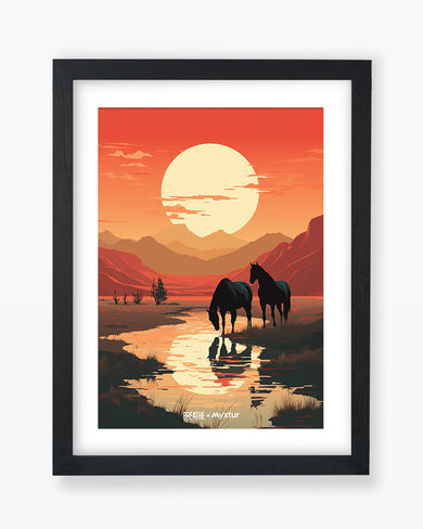 Horses by the Brook [BREATHE] Art-Poster