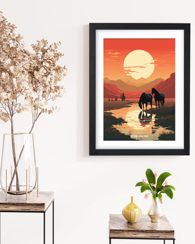 Horses by the Brook [BREATHE] Art-Poster