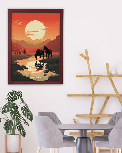 Horses by the Brook [BREATHE] Art-Poster
