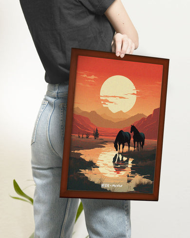 Horses by the Brook [BREATHE] Art-Poster