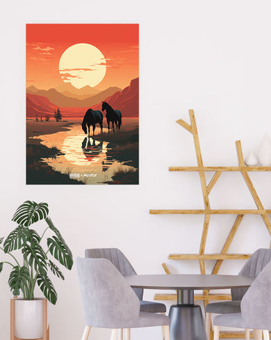 Horses by the Brook [BREATHE] Art-Poster