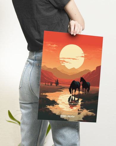 Horses by the Brook [BREATHE] Art-Poster