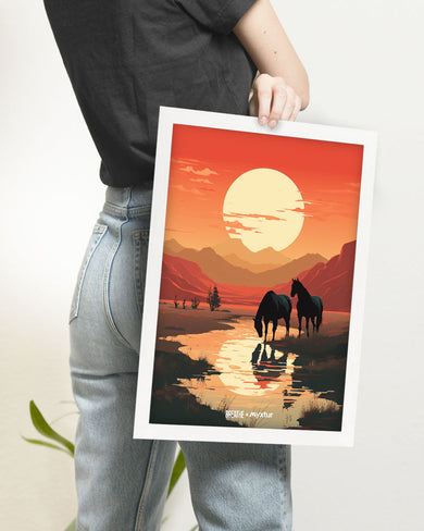 Horses by the Brook [BREATHE] Art-Poster
