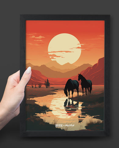 Horses by the Brook [BREATHE] Art-Poster