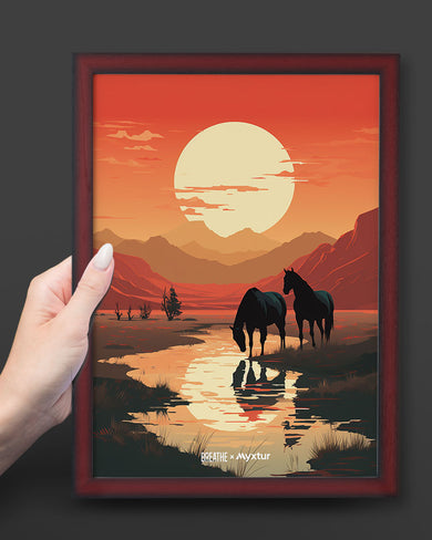 Horses by the Brook [BREATHE] Art-Poster