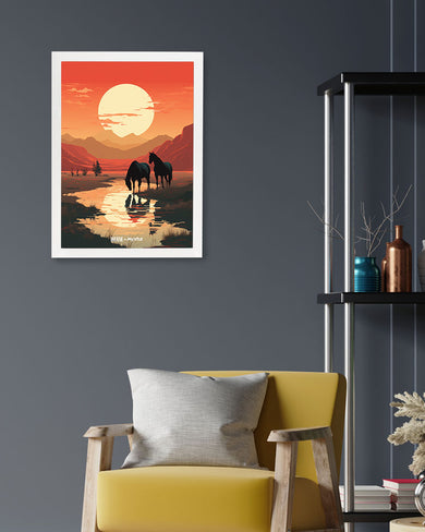 Horses by the Brook [BREATHE] Art-Poster