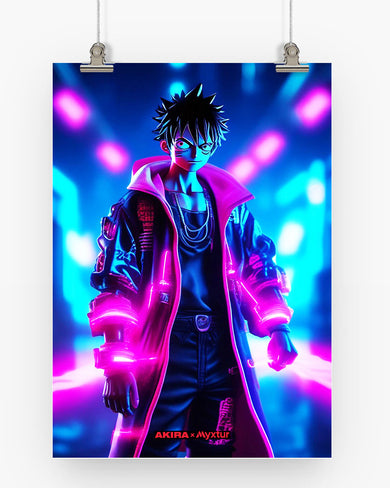 One Piece-Neon Luffy [AKIRA] Art-Poster
