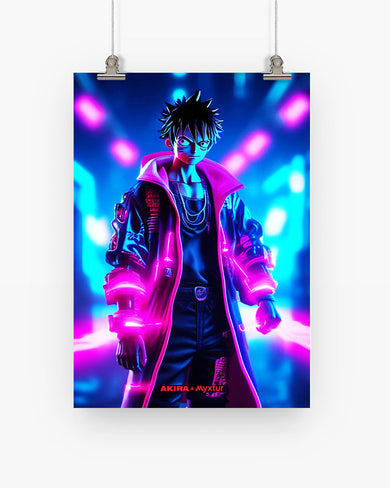 One Piece-Neon Luffy [AKIRA] Art-Poster