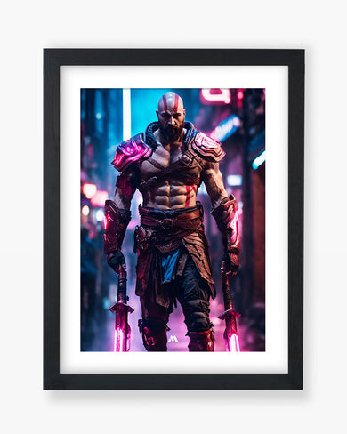 God of War-Neon Kratos Art-Poster